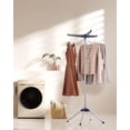 thumbnail image 2 of Clothes Drying Rack Foldable, 59 inch Tripod Laundry Drying Rack Indoor with Rotating Clothes Rail for 27 Pieces of Clothes, Space Saving, Blue and Silver CDR001Q01, 2 of 8