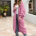 thumbnail image 2 of SGMVNU Womens Sweater Tops Elegant Fringe Solid Sweater Coat For Oversized Long Knit Cardigan With Bohemian Style, Fall Winter Outfits Hot Pink Size M, 2 of 4
