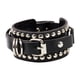 thumbnail image 2 of Pulsera de cuero de PU, regalo genial, brazalete ajustable con remaches punk, cinturón de muñeca, cadena Negro, 2 of 9