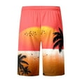 thumbnail image 4 of ZHUASHUM Trunks For Mens Beach Seaside Coconut Tree Sunset Printed Beach Pants Casual Shorts Beach Shorts L Orange, 4 of 5