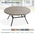 thumbnail image 5 of DIFY 50" Round Metal Patio Dining Table for 6, Outdoor Dining Table with Umbrella Hole,Graywood, 5 of 5