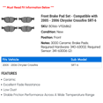 thumbnail image 2 of Front Brake Pad Set - Compatible with 2005 - 2006 Chrysler Crossfire S.R.T-6, 2 of 2