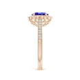 thumbnail image 3 of Angara Natural 0.8 Ct. Tanzanite with Diamond Halo Ring in 14K Rose Gold for Women (Ring Size: 11.5), 3 of 10