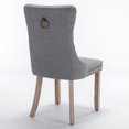 thumbnail image 6 of Modern Dining Chairs Set of 2, High-end Tufted Contemporary Linen Upholstered Dining Chair with Soild Wood Legs Legs and Nailhead Trim for Dining Room Kitchen Vanity Patio, Gray, 6 of 7
