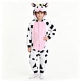 thumbnail image 5 of Ruyang Kids Plush Cow Hooded Jumpsuit Flannel Animal Role Play Dress Up Bodysuits Boys Girls Holiday Theme Party Outfit, 5 of 9