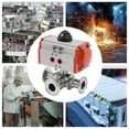 thumbnail image 2 of Fichiouy 1" T Type Tri Clamp Sanitary Pneumatic Ball Valve 3-Way Stainless Steel 304, 2 of 10