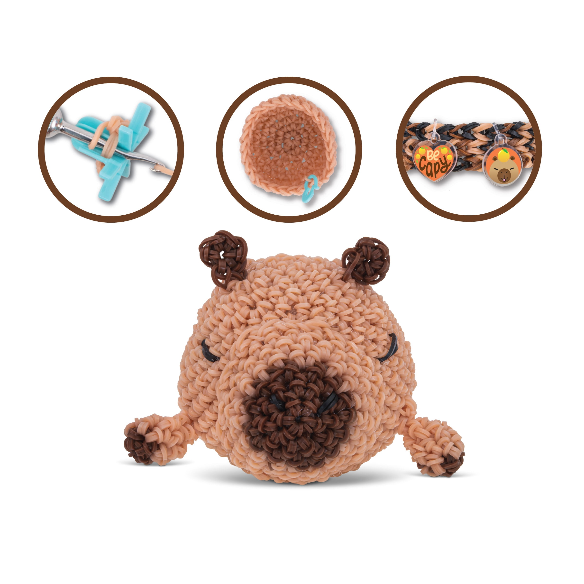 Rainbow Loom Loomigurumi Capybara Rubber Band Crochet-Style Craft Kit