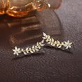 thumbnail image 2 of Crawler Earrings Copper Rhinestone Women Earrings Wedding 2Pairs, 2 of 8