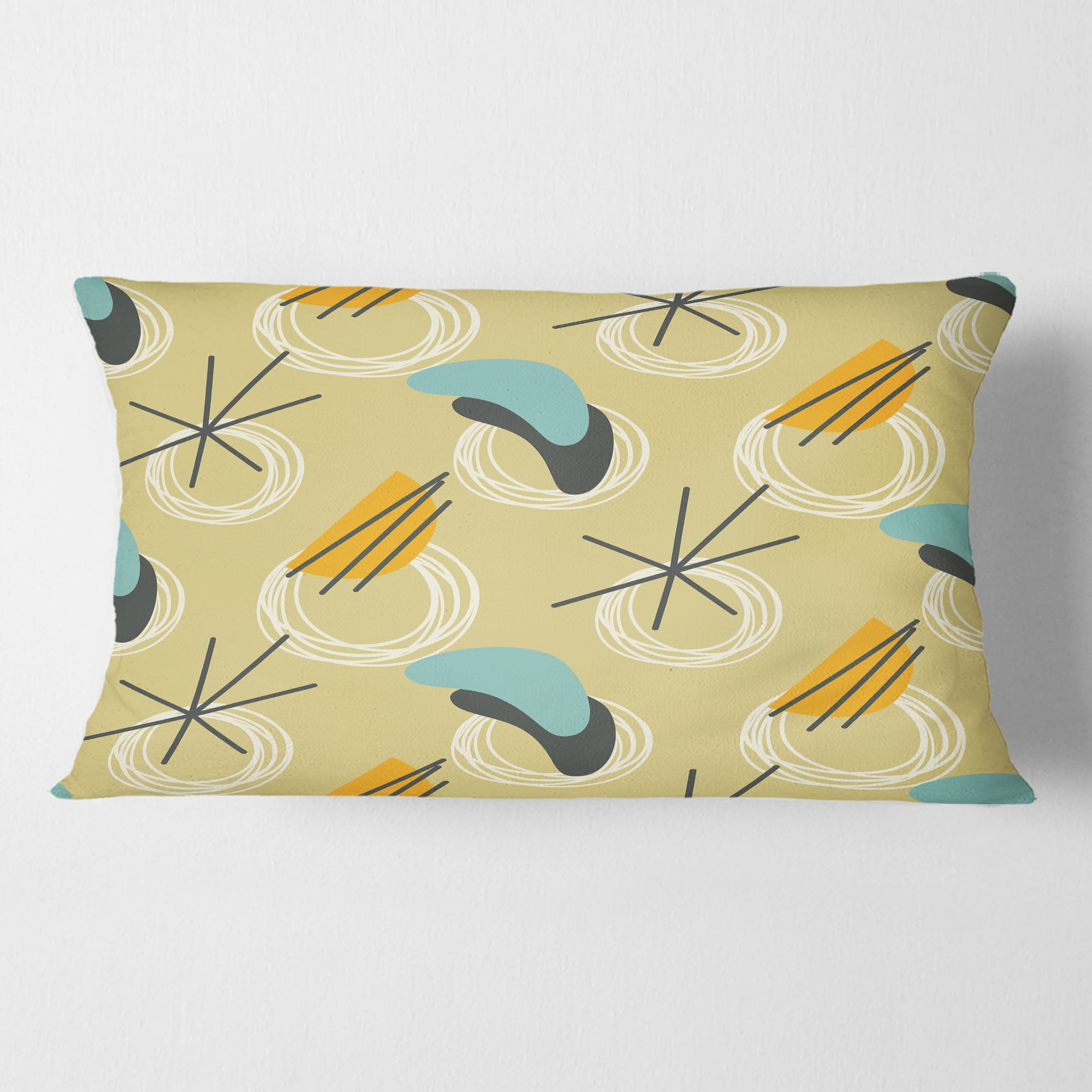 Designart Retro Abstract Design II' Mid-Century Modern Throw Pillow - 12x20