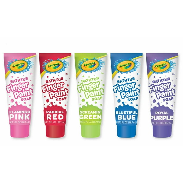 Crayola Bathtub Fingerpaint 5 Color Variety Pack, 3 Ounce Tubes