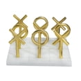 thumbnail image 3 of Marble Banswara Style Tic Tac Toe Game - 6.5" - White and Gold, 3 of 9