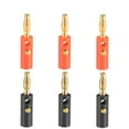 thumbnail image 2 of Uxcell 4mm Banana Speaker Wire Cable Screw Plugs Connectors 2 Colors 6 pack 10A, 2 of 5