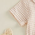 thumbnail image 6 of mgoYE Baby Boy Clothes 12-18 Months Newborn Baby Boy Clothes Button Short Sleeve Shirt Romper Jumpsuit Collared Bodysuit One-Piece Summer Outfit(Beige,3-6 Months), 6 of 9