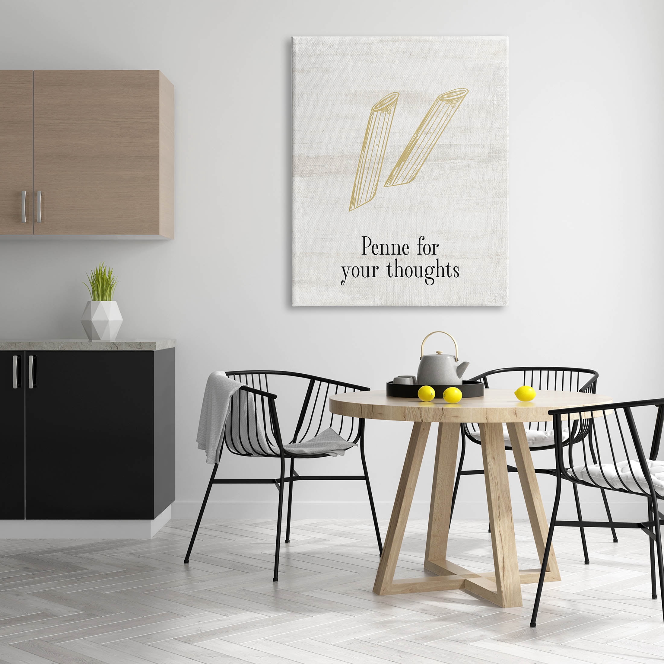 Stupell Industries Penne For Your Thoughts Humor Graphic Art Gallery Wrapped Canvas Print Wall Art, Design by Lil' Rue