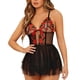 thumbnail image 1 of Gibobby Lencería sexy para mujer Lencería de Mujer de Encaje Sexy Mesh de Dormir Boudoir Outfits Lingerie Plus Size Body Lencería Conjunto De Lencería Sexy(Negro, XG), 1 of 5