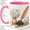 Pink, variant on Vintage Writing Accent Mug, 11oz Ceramic Coffee Cup for Writers