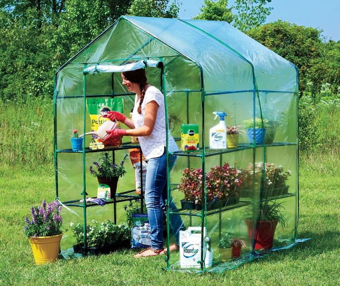 Winter Wonder Walk-in Greenhouse, Waterproof, 3 Tiers, 12 Shelves, PVC Cover, Dimensions (56"" L x 58"" W x 77"" H) Green House Portable