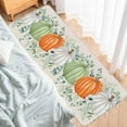 thumbnail image 6 of Fall Green Pumpkin Kitchen Mat Set 2 Pcs, Thanksgiving Rustic Beige Non Slip Kitchen Rugs and Mats, Eucalyptus Leaf Washable Kitchen Runner Rug Sets for Hallway Laundry Decor, 17"x30"+17"x47", 6 of 6