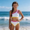 thumbnail image 2 of YEPGAR Girls Bikini Set 2 Piece Swimming Dress High Waisted Padded Bathing Suit Comfortable Girls' Swimwear for 7-16 Years (White, 9-10 Years), 2 of 4