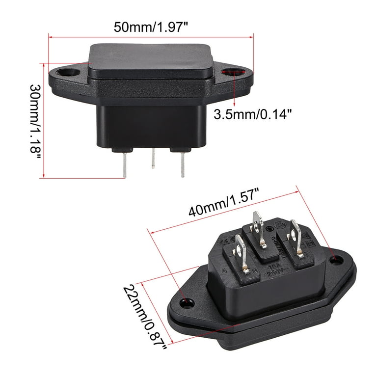 Adaptateur de prise d'alimentation IEC C13 à 3 broches, prise