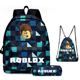 thumbnail image 1 of Cartoon anime roblox game juego de mochila escolar de 3 piezas para estudiantes de primaria y secundaria JAMW Sencillez, 1 of 4