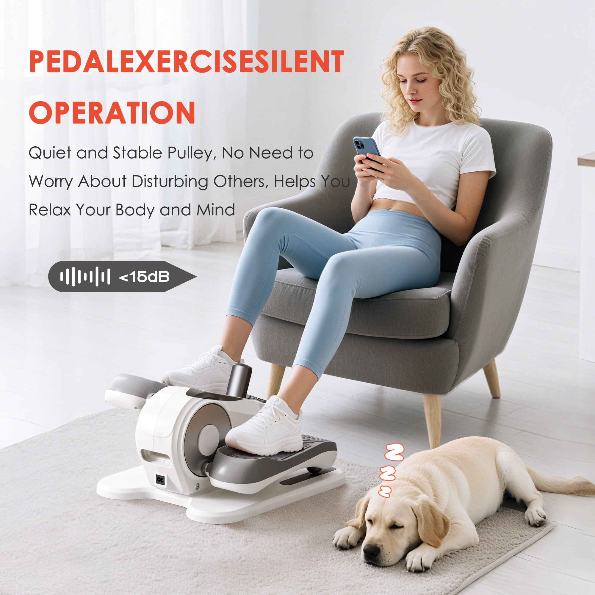 Acpouw Under Desk Elliptical Machine for Seniors & Rehab – 12 Speeds, Remote, Silent, Bidirectional Pedals