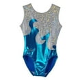 thumbnail image 1 of O3GL004 Obersee Girls Gymnastics Leotards One-Piece Athletic Activewear Girl's Dance Outfit Girls'  Women's Sizes - Turquoise Waves, 1 of 6