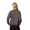 thumbnail image 3 of Women Striped Sweatshirts Long Sleeve Oversized Pullover Tops V Neck Fall Casual Loose Sweater, 3 of 4
