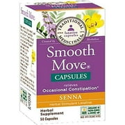 Traditional Medicinals Smooth Move Senna Laxative Capsules, Natural Herbal Constipation Relief, 50 Capsules