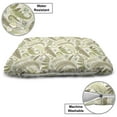 thumbnail image 3 of Botany Pet Bed, Fern Leaves Curlicue Botanical Adornments Print on Pastel Background, Chew Resistant Pad for Dogs and Cats Cushion with Removable Cover, 24" x 39", Eggshell and Dark Tan, by Ambesonne, 3 of 4