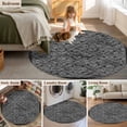 thumbnail image 5 of Round Area Rug 6 Ft, Black Flowers Washable Non-Slip Circle Carpet for Living Room/Bedroom, Spring Floral Farmhouse Retro Art Low-Profile Indoor Mats Collection Rugs for Residential, 5 of 8