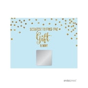 Light Blue Gold Glitter 1st Birthday Games & Activities Scratch Off Winner Game Cards, 30-Pack