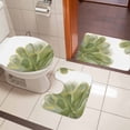 thumbnail image 4 of Sage Green Gold Bath Mat 3 Piece Bathroom Rug Set, Aesthetics Flower Boho Watercolor Art Non Slip Bath Rug Contour Mat and Toilet Lid Cover, Absorbent Shower Mats Soft Bath Rugs and Mats Sets, 4 of 8