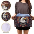 thumbnail image 3 of Yayeee 2 Pack Canvas Storage Basket with Handles for Shelves Fabric Bins Closet Organizer, Brown Abstract Eagle, 3 of 8