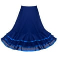 thumbnail image 3 of YEAHDOR Kids Girls Tiered Striped Skirt Vintage Full Circle Latin Flamenco Dance Skirt Costume, 3 of 6