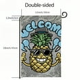 thumbnail image 3 of Shangniulu Pineapple Welcome Small Garden Flag Vertical Double Sided 12 x 18 Inch Hand Painted Black Farmhouse Burlap Yard Outdoor Decor White, 3 of 6