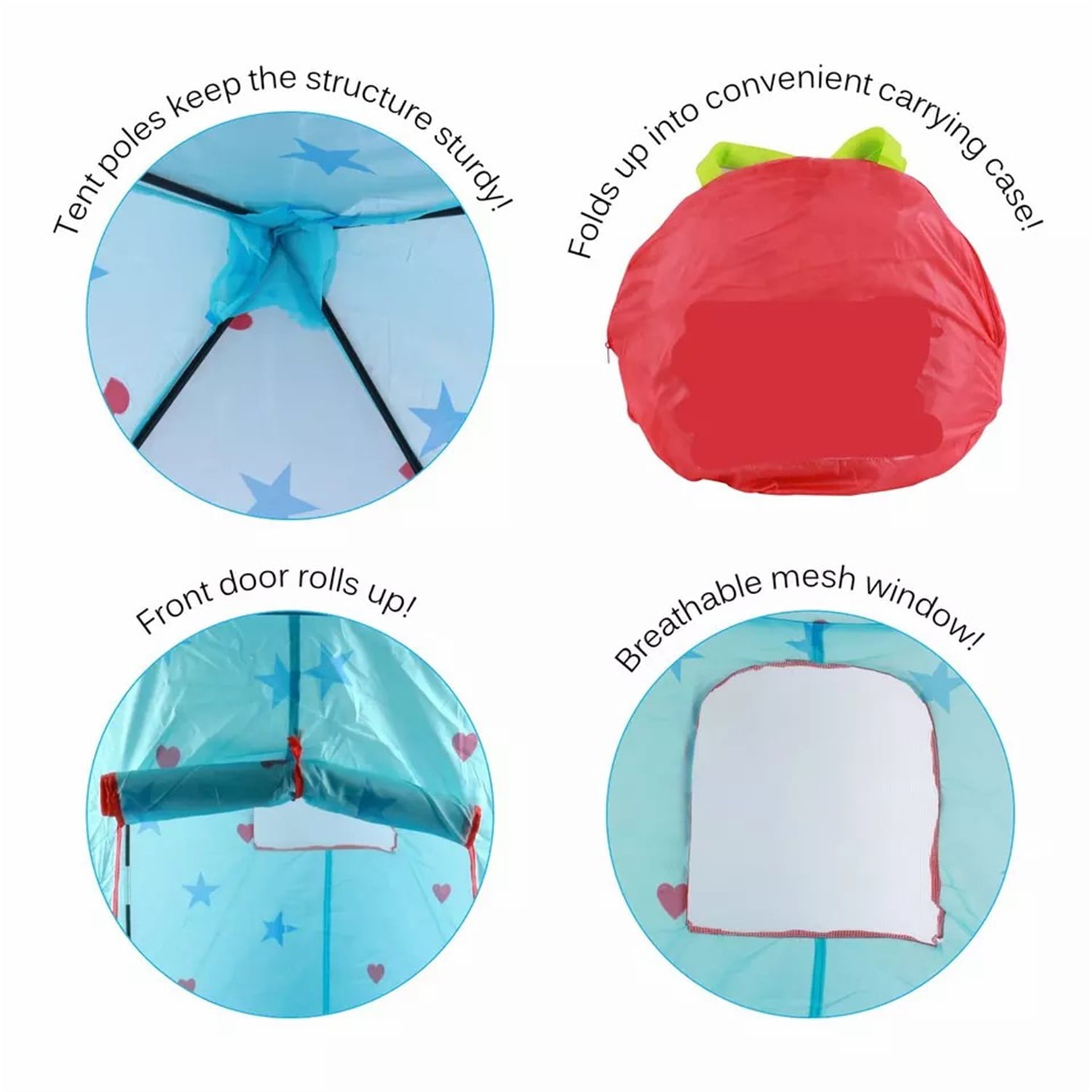 CIPACHO 52" Kids Play Tent for Girls Boys, Foldable Princess Tents Playhouse Flower Castle Teepee for Indoor Outdoor, Blue CIPACHO 52" Kids Play Tent for Girls Boys, Foldable Princess Tents Playhouse Flower Castle Teepee for Indoor Outdoor, Blue