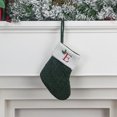 thumbnail image 3 of Green 26 Letter Embroidered Knitted Christmas Stockings,7.8 Inches Mini Green Knitted Stocking with White Cuff Decorations,Fireplace Hanging Stockings for Xmas Party Decor, 3 of 5