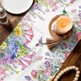 thumbnail image 3 of Watercolor Flowers Table Runner - 72 Inch Long Spring Hummingbird Butterflly Floral Cotton and Linen Blended Dress Scarves Farmhouse Table Runner for Kitchen Dining, Coffee Table, 13" x 72", 3 of 8
