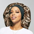 thumbnail image 3 of KISS Silky Satin Double Wear Cap Hair Bonnet, Super Jumbo, Leopard, 3 of 12