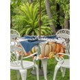thumbnail image 2 of Outdoor Tablecloth with Umbrella Hole and Zipper, Hello Autumn Round Table Cloth 60 Inch Waterproof Tablecloth, Orange Thanksgiving Fall Pumpkins Maple Leaf Picnic Table Cover for Patio Camping, 2 of 7