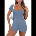 thumbnail image 3 of Cortos para Mujer, de Entrenamiento de una Pieza, Trajes de Yoga, Moda de Verano, Ropa de Vacaciones 2025 Azul M, 3 of 5