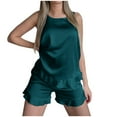 thumbnail image 3 of Aofany Women Sleepwear Set Sleeveless Strap Nightwear Satin Tank Top Pajama Sets, 3 of 8