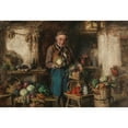 thumbnail image 2 of Hermann Kern 14x11 Black Ornate Wood Framed Double Matted Museum Art Print Titled: The Greengrocer, 2 of 5