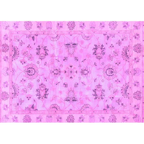 Ahgly Company Indoor Rectangle Oriental Purple Traditional Area Rugs, 5' x 8'