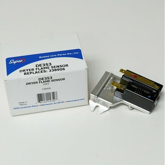 Gas Dryer Heat Sensor for WP338906 Whirlpool Kenmore PS344761 AP2910747