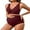 Red, variant on Asoul V Neck Maternity Swimsuits Ribbed Twist Front Bikini Sets High Waist Pregnancy Bathing Suits for Womens