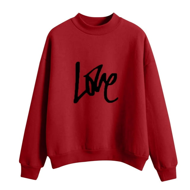 CEHVOM Femmes Mode Décontractée Imprimé Col Rond Ample Manches Longues Hauts Courts Blouse Chandails Sans Capuche Liquidation