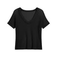 thumbnail image 7 of Admvng Womens Casual Tops Mesh Round Neck Short Sleeve Summer Loose Fit Blouses, 7 of 7