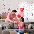 thumbnail image 4 of Elegant Bow Swirl Hanging Ornament Set - Valentine's Day Party Ceiling Decor - Six-Piece Decorative Pendant Collection for Special Events, 4 of 8